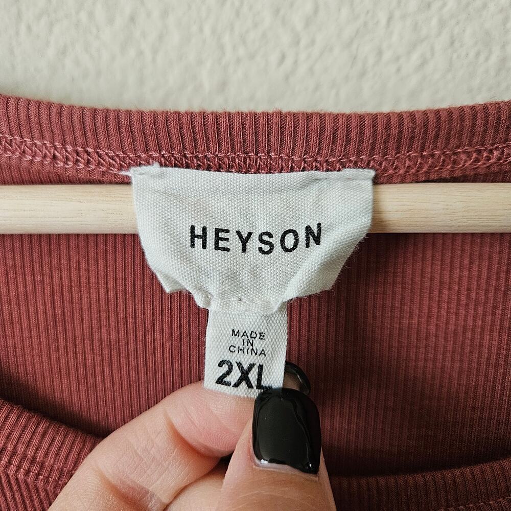 HEYSON Plus Size Ruffle Sleeved Ribbed Bodysuit 2X - Picture 3 of 6
